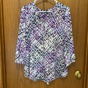 Flowy Abstract Print Blouse